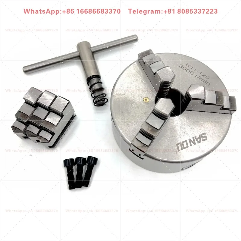 SANOU K11 125mm 3 Jaw Lathe Chuck Manual Self-Centering Metal K11-125 Lathe Chuck With Jaws Turning Machine Tools Accessories