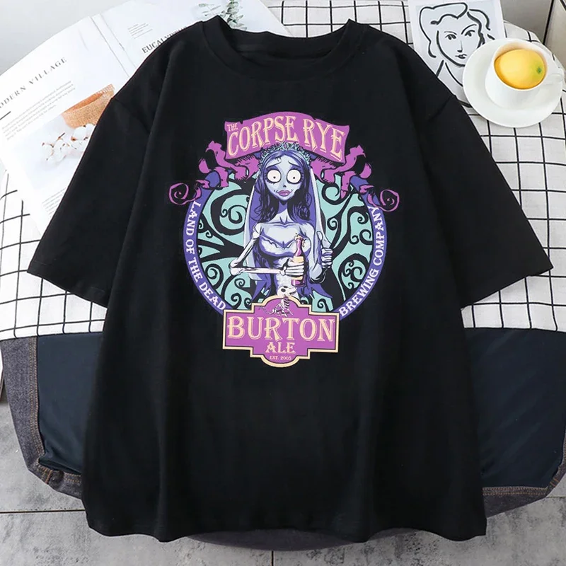 

Disney Retro T-Shirt Trendy Casual "Christmas Night Cry" Printed Short Sleeve Gothic Style T-Shirt Jacket for Men and Women Y2K