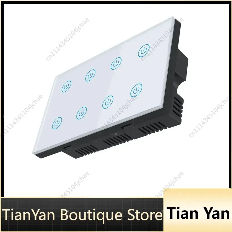 EE for Tuya Wifi Smart Touch Light Wall Switch 8 Gang Glass Panel Compatible with Alexa Google Home