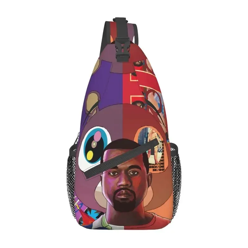 Kanye West Bear Crossbody Sling Backpack Men Custom Chest Shoulder Bag for Cycling Camping Daypack