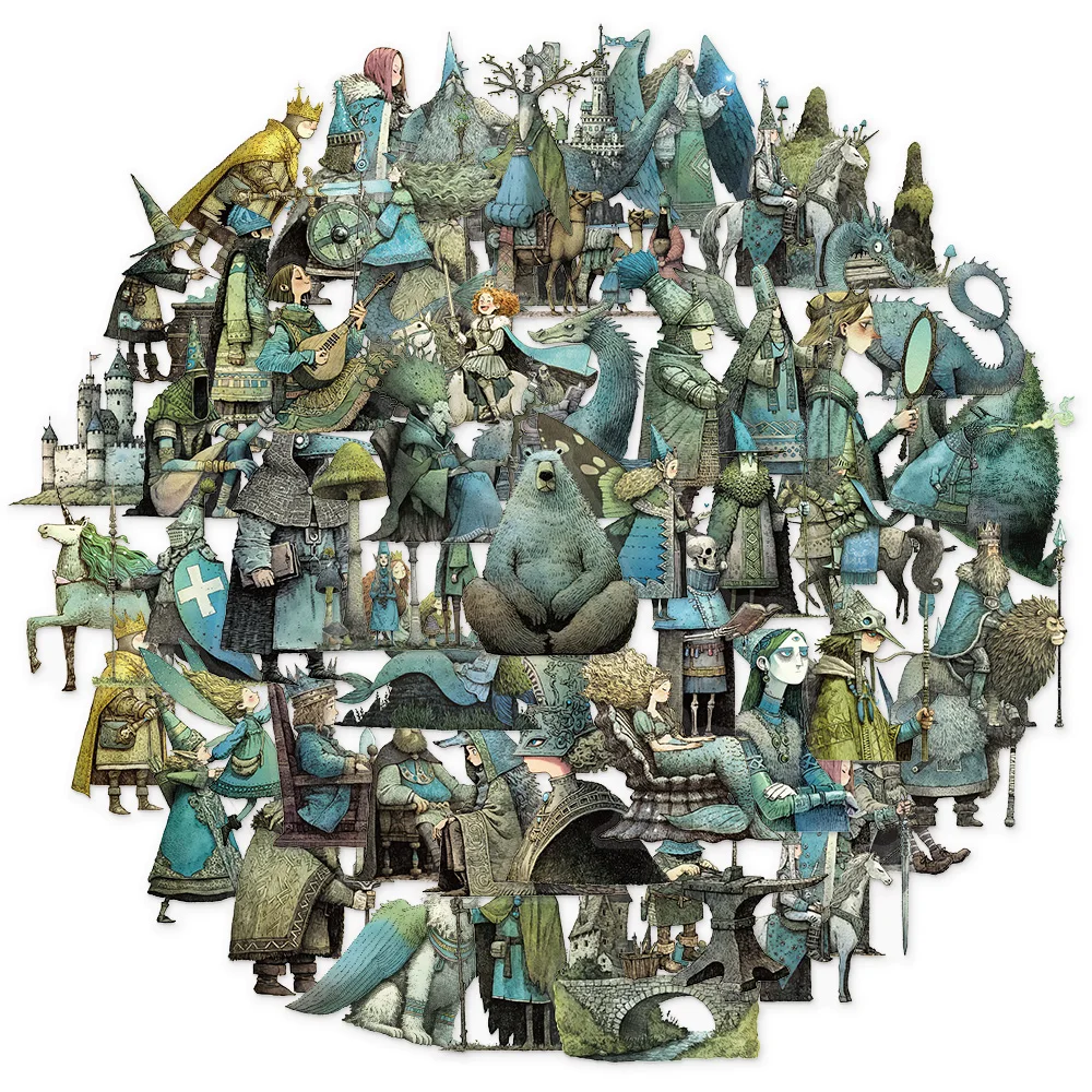 50PCS Fairy Tale Magic World Decorative Transparent PET Stickers Set DIY Brochure Decorative Notebook Tablet Toy Stickers