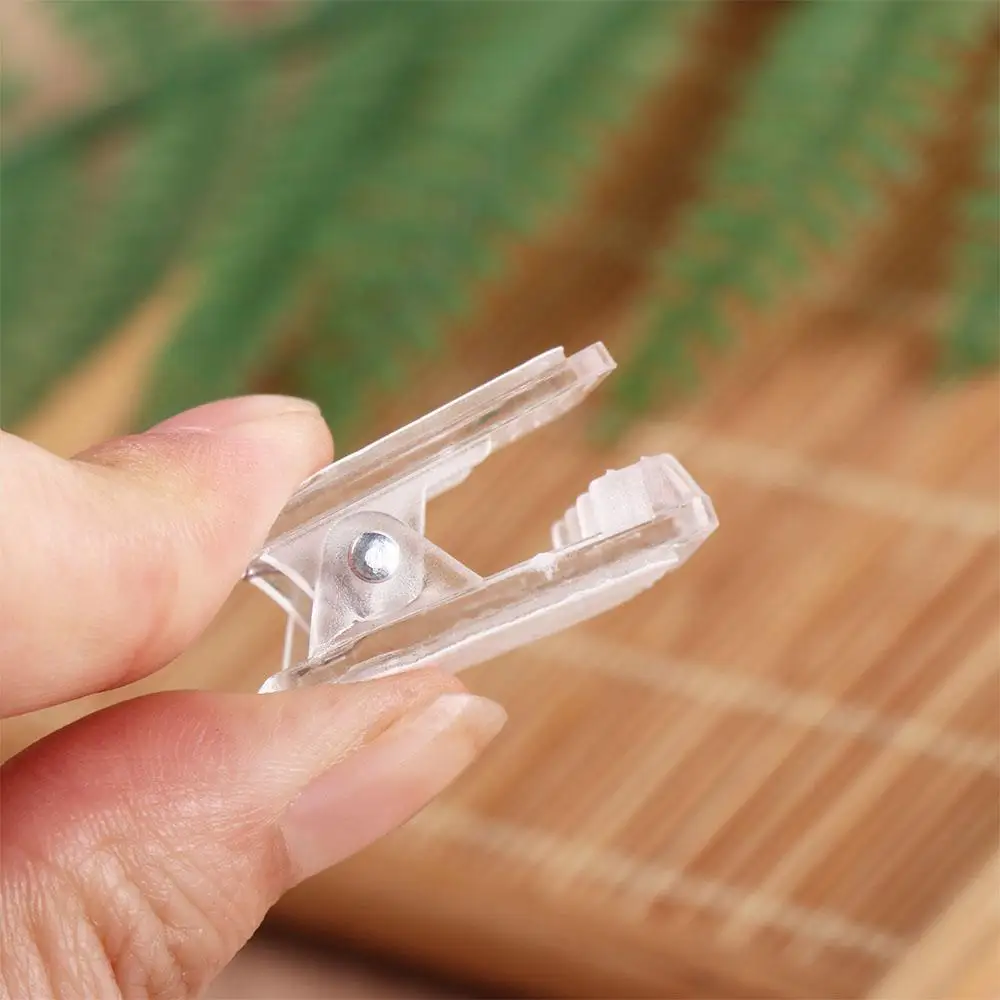 10pcs Wall Decoration Plastic Self-Adhesive Clips Portable Double Sided Wall Clips Clear Small Spring Clips Home Office Display