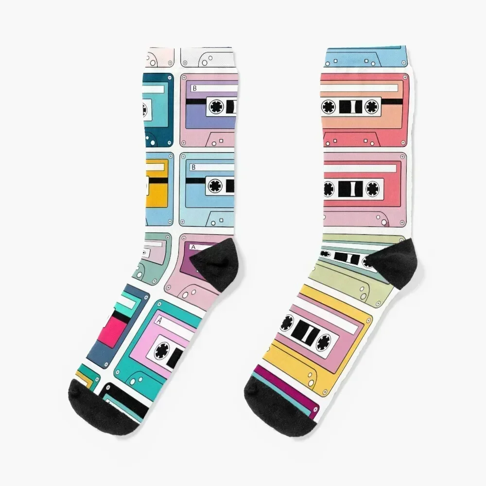 

90s Retro Cassette Tapes Socks soccer anti-slip retro Stockings Run Socks Girl Men's