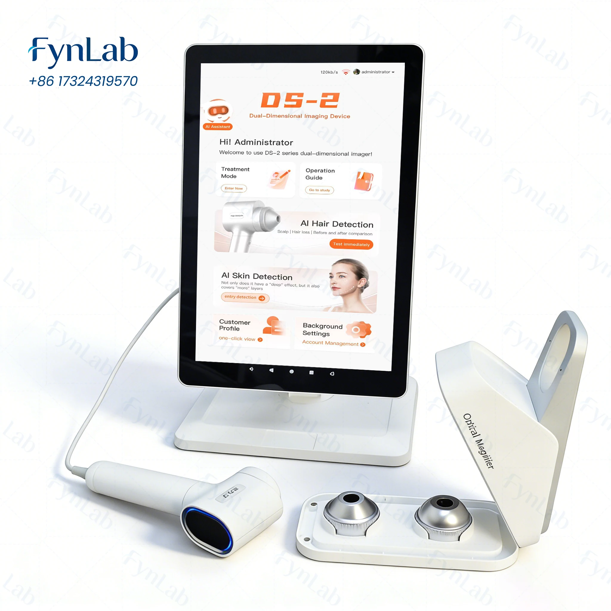 Dual-Dimensional Skin & Scalp Detector Multi-Spectral AI Imaging 50X Probe Professional Diagnostic Tool for Clinic Salon