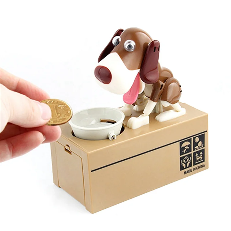 毎日のかわいい犬のコイン貯金箱 - 子供への理想的なクリスマスギフト、興味深い機械式運動で貯蓄を促します。