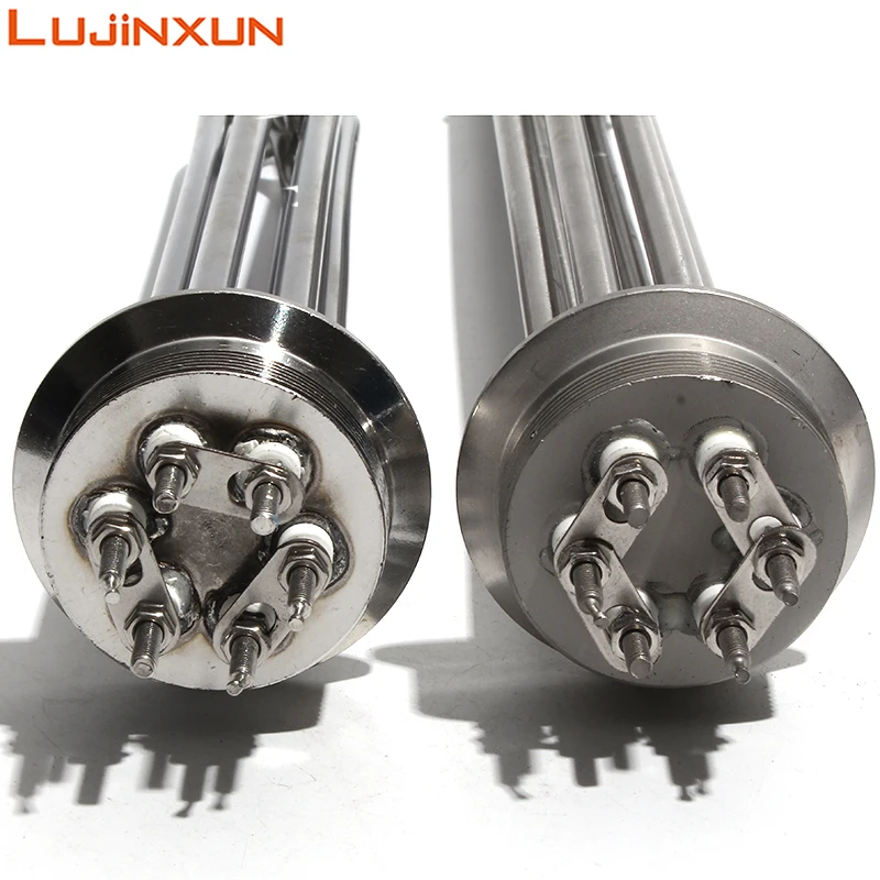 Lujinxun Tubular Electric Heating Heater Element 2inches (63mm) Tri Clamp for Water Heater/Boiler 12KW 355mm Length