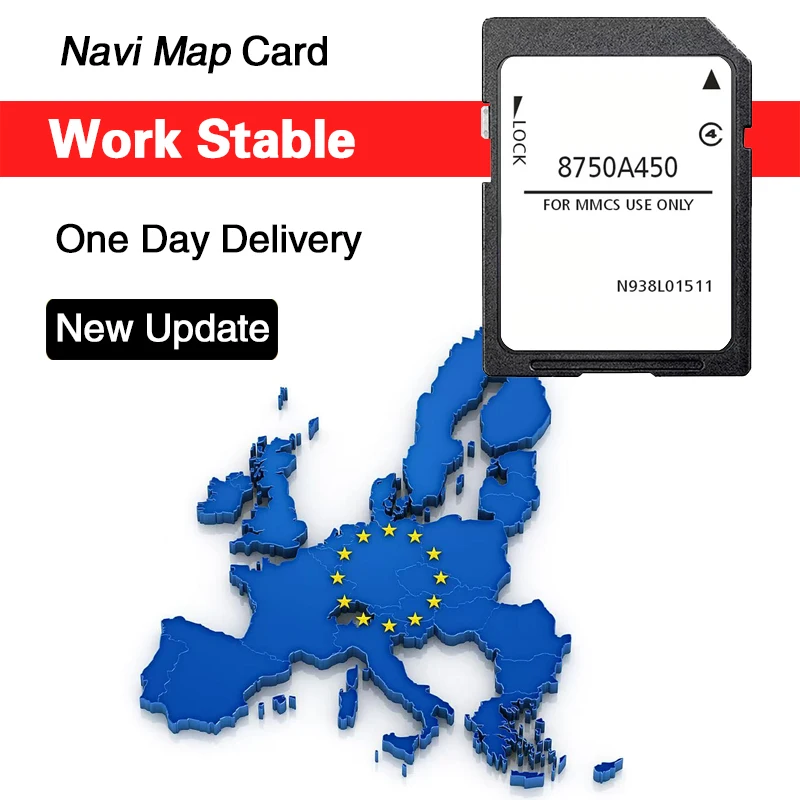 SD-Karte GPS 8750A450 16GB Europa-Karten-Update 2026 Version für Mitsubishi Pajero L200 Outlander Auto MMCS System Navigation
