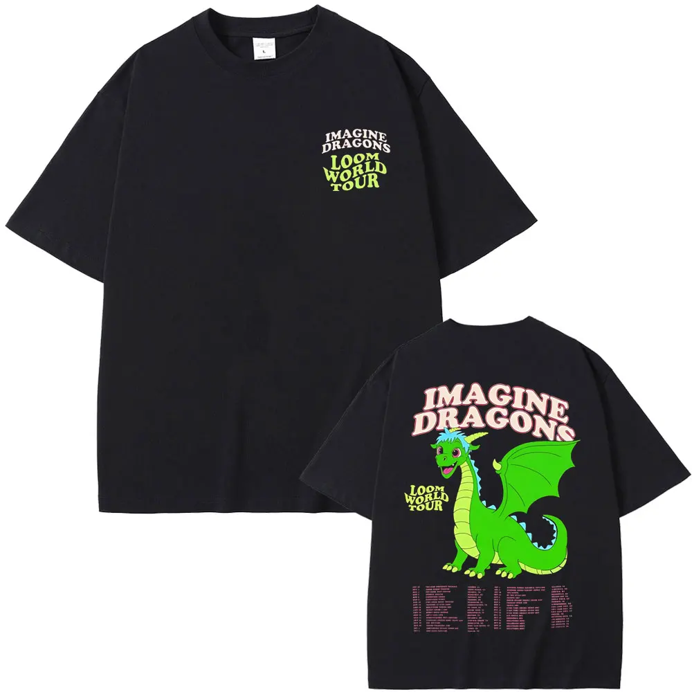 

Rock Band Imagine Dragons Cartoon Graphic T Shirt Loom World Tour 2025 T-shirts Men Women Fashion Oversized Short Sleeve Tshirt