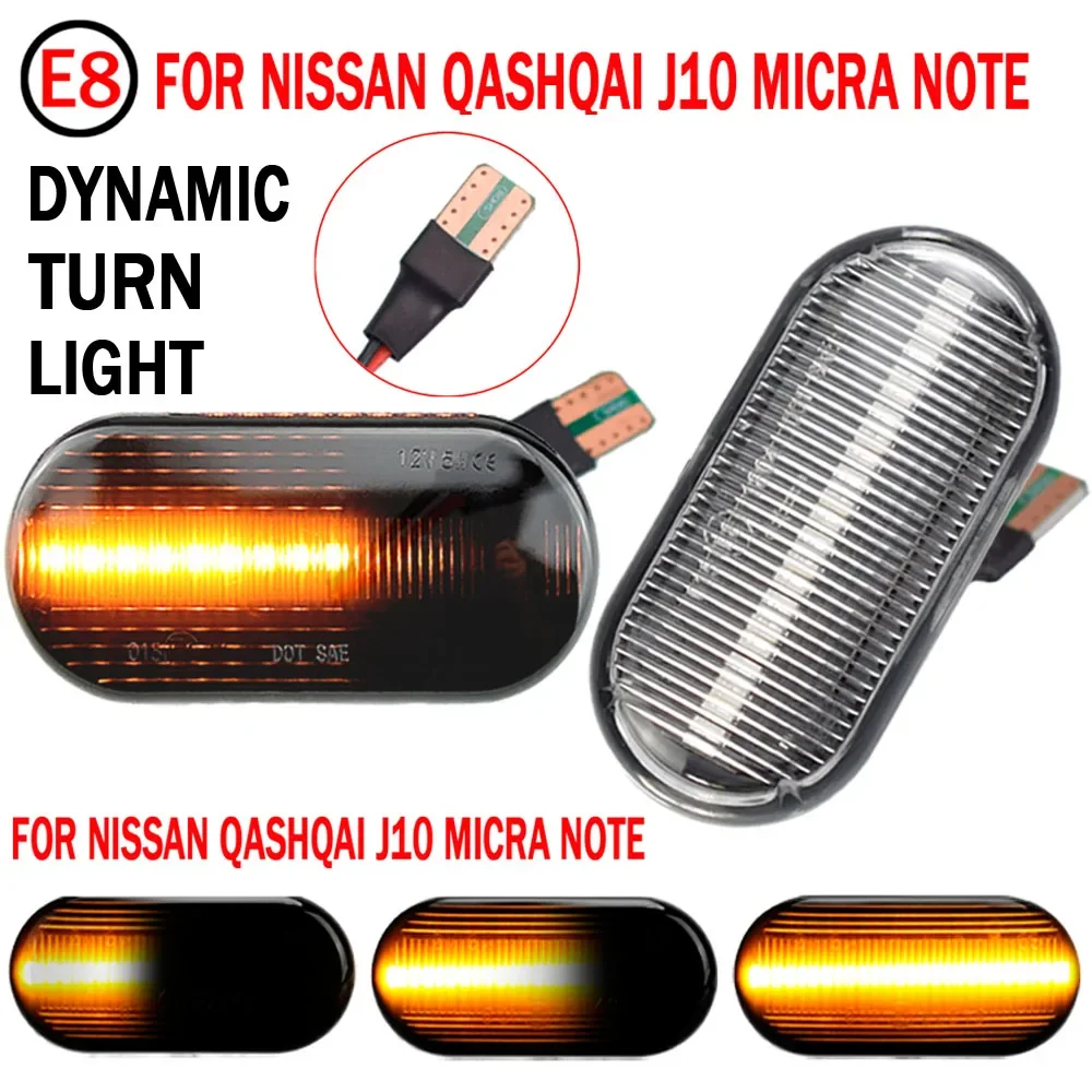 1 Pair Blinker Signal Lamp LED Car Dynamic Side Marker Turn Signal Light For Nissan Qashqai Navara Micra 350Z Note Pathfinder