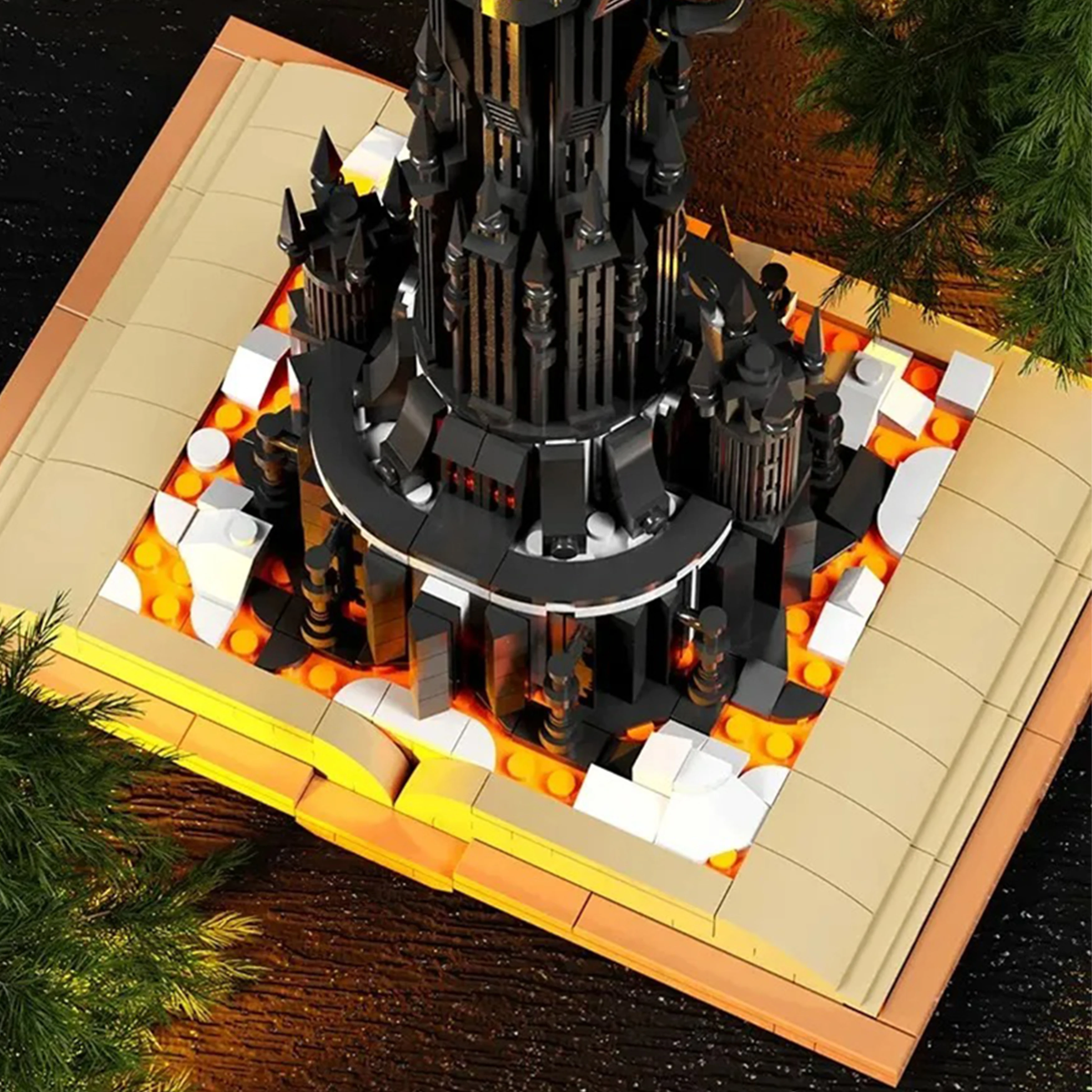 MOC 969PCS 어둠의 마법 타워를 깨는 책 모양 조명 등대 블록 모델 창의적 디스플레이 세트 어린이 선물 크리스마스 선물