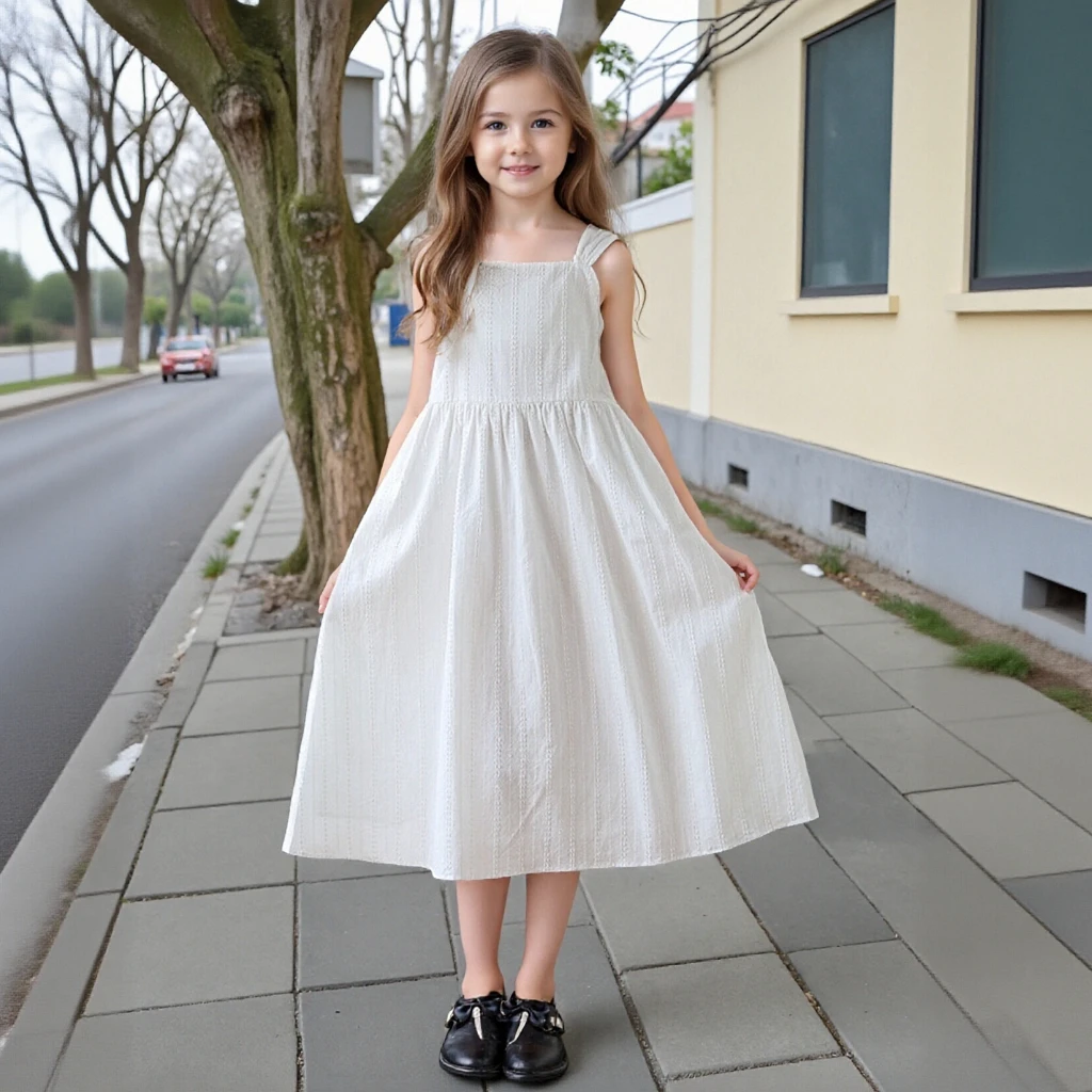 

2026 Модное платье для отдыха для девочек, летние белые пляжные платья принцессы для больших детей, повседневный жаккардовый наряд без рукавов для детей 8 10 лет