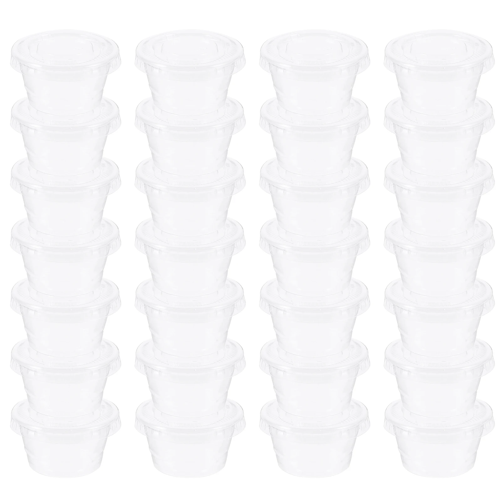 

100 Pcs Disposable Sauce Leak Proof Food Containers Dipping Cups Lids Condiment Dressing Small Dessert Cups Portable Mousse Cup