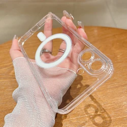 Funda MagnÃĐtica Transparente con Carga InalÃĄmbrica Magsafe para iPhone 15 16 ProMax 16 Plus, para iPhone 11 12 13 14 15 Pro Max, con Recubrimiento MetÃĄlico