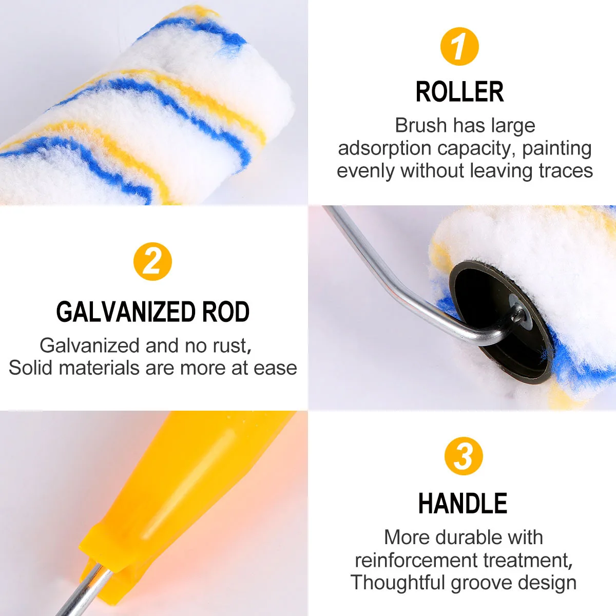 

4Pcs Paint Roller Set Professional Tools for Home Decor Required Roller Brush Paint Brush Wall Painting Tool