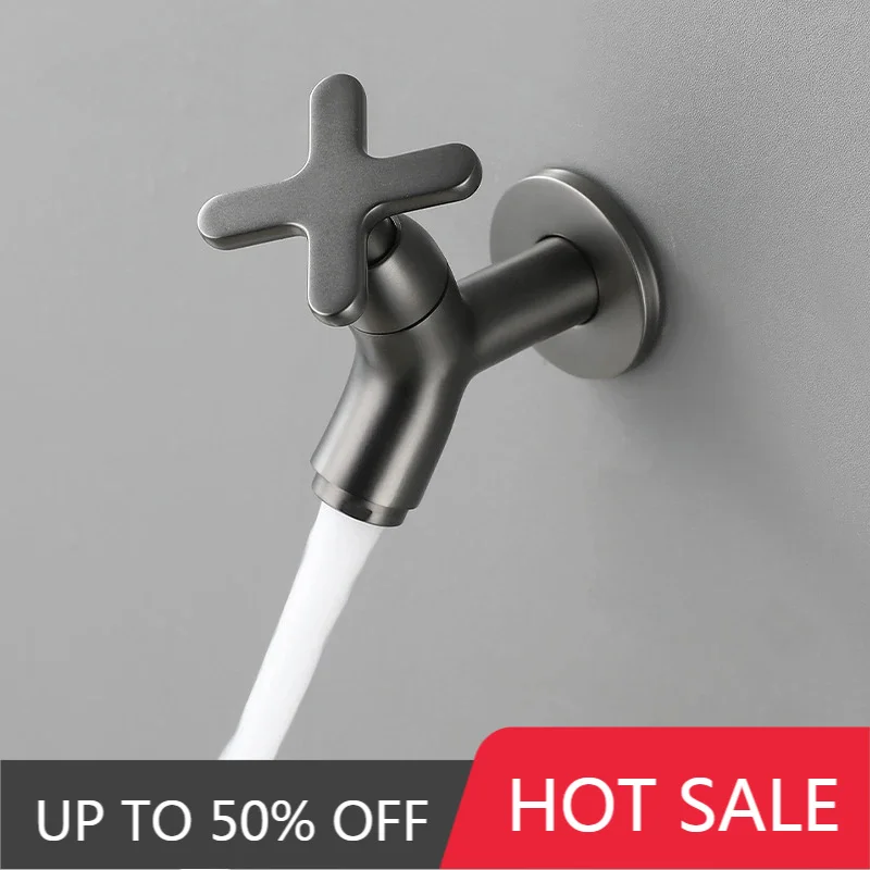 

Wall Mounted Basin Brass Faucet Outdoor Garden Spout Mop Pool Tap Wash Faucet Single Cold Water Bathroom Kitchen Sink Faucets