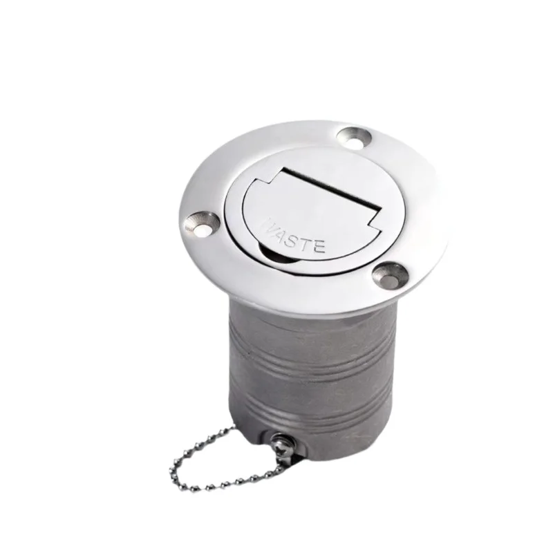 For 316 Stainless Steel 38/50 Straight Flip Cover Fuel Tank Body, Water Hatch Cover Oil Hatch Cover Plus Water Port