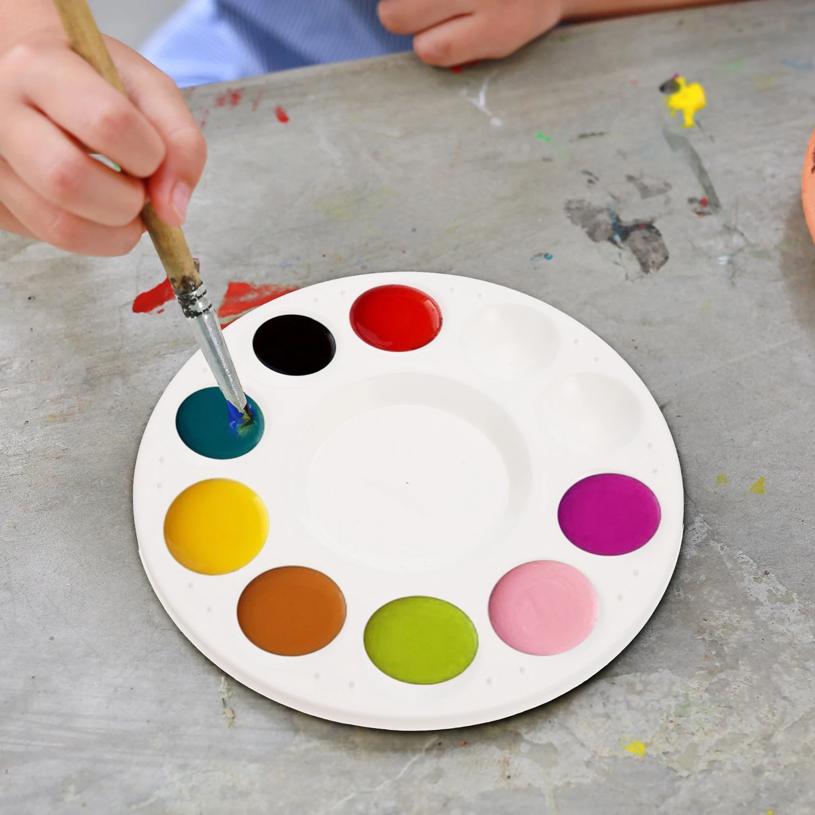 

1 set 1 Set Art Painting Color Mixing Trays Watercolor Pigment Trays Scrapers Smoothing Smudging Tools For Artists Students