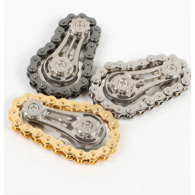 Volant d'inertie mécanique à dents de chaîne, Fidget Spinner, anti-stress, anxiété, chaînes de vélo en métal, jouets Spinner pour enfants et adultes, jouet à main
