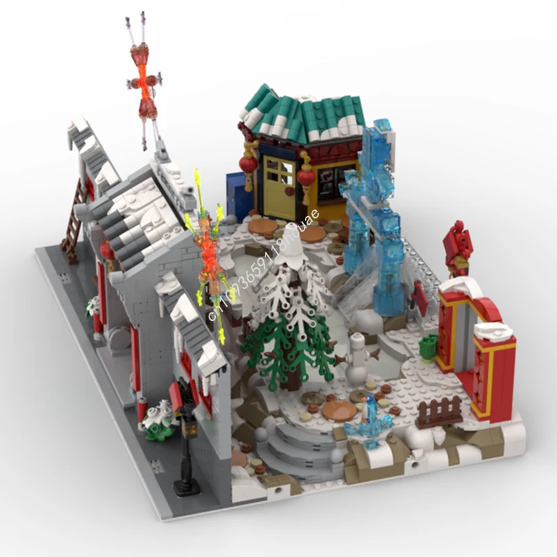 2056 pçs moc modular pista de gelo modelo blocos artesanato brinquedos tijolo arquitetura crianças montar presentes natal