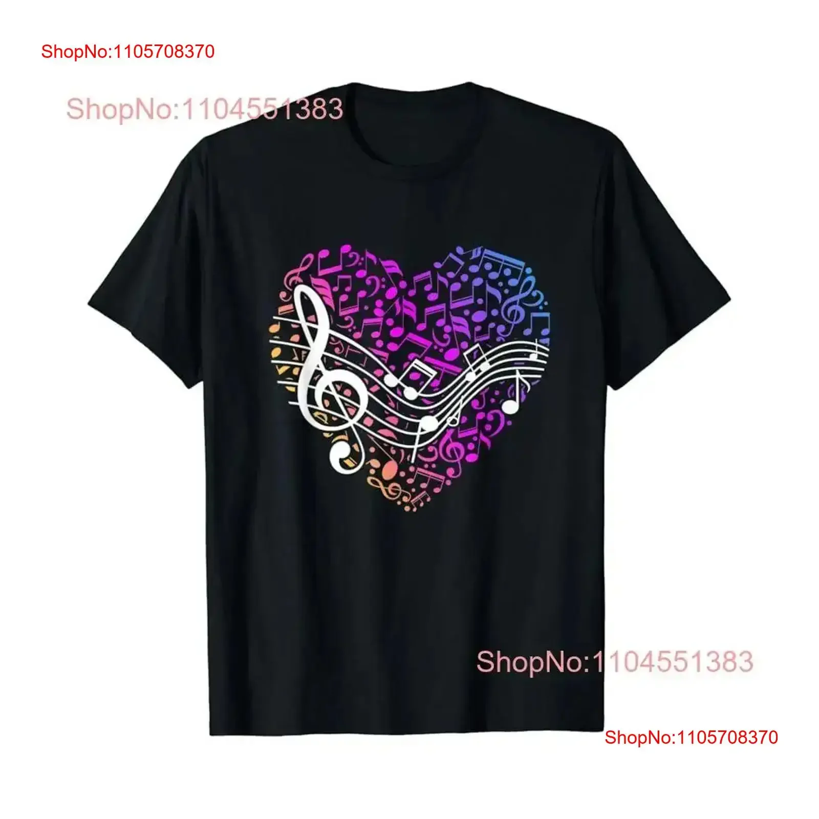 Musical Notes Heart Treble Clef Music T Shirt vintage Washed Comfortable Casual graphic Versatile fashion streetwear