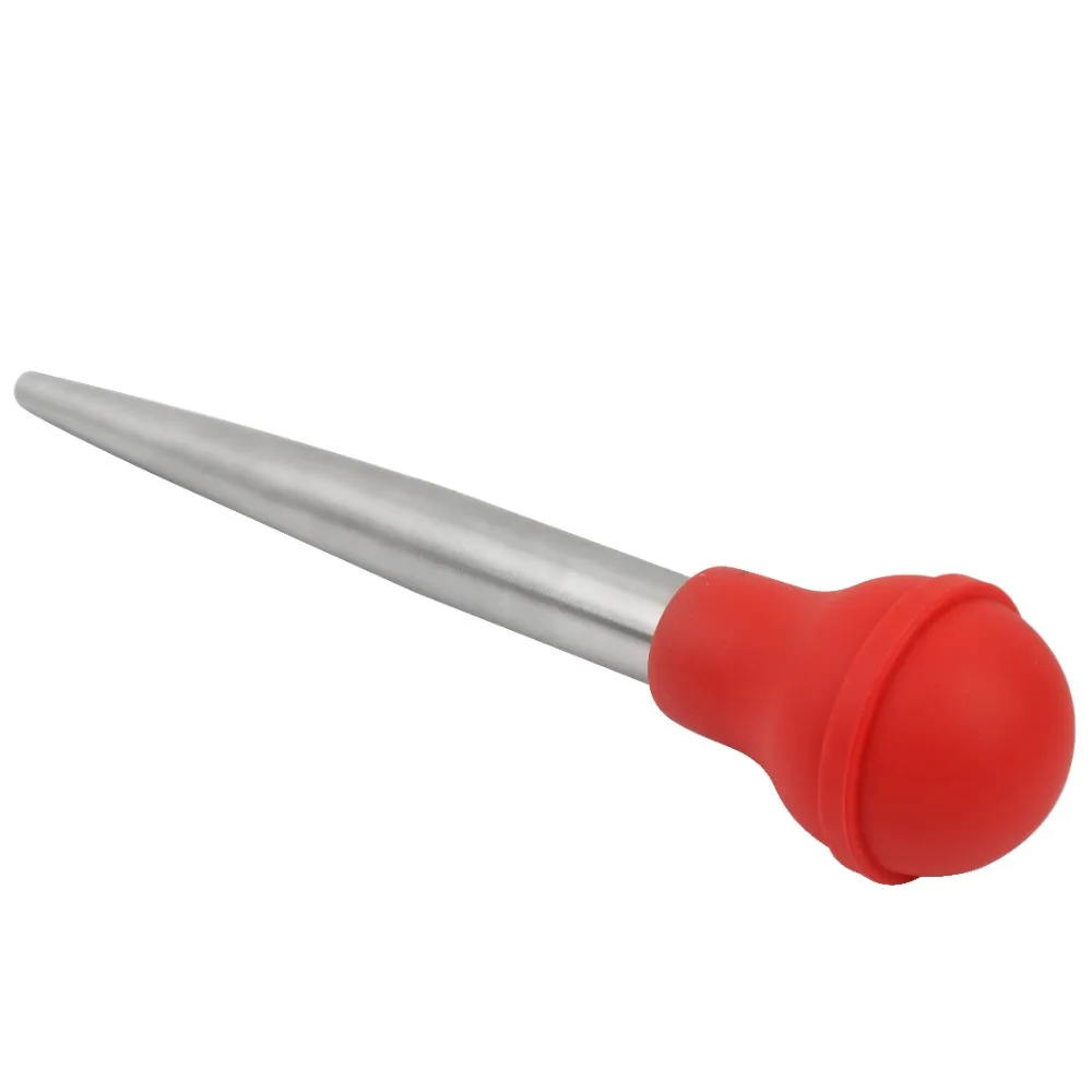 304Stainless Steel Turkey Baster Syringe 2 Injector Needles Cleaning Brush Kitchen Basting Pump Turkey Cooking Tool