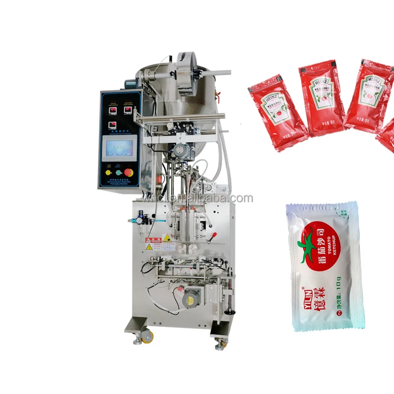 20g, 50g Máquina envasadora de bolsitas de bolsa de pasta de tamarindo de pizza de maní, chocolate, tomate líquido, salsa gruesa completamente automática