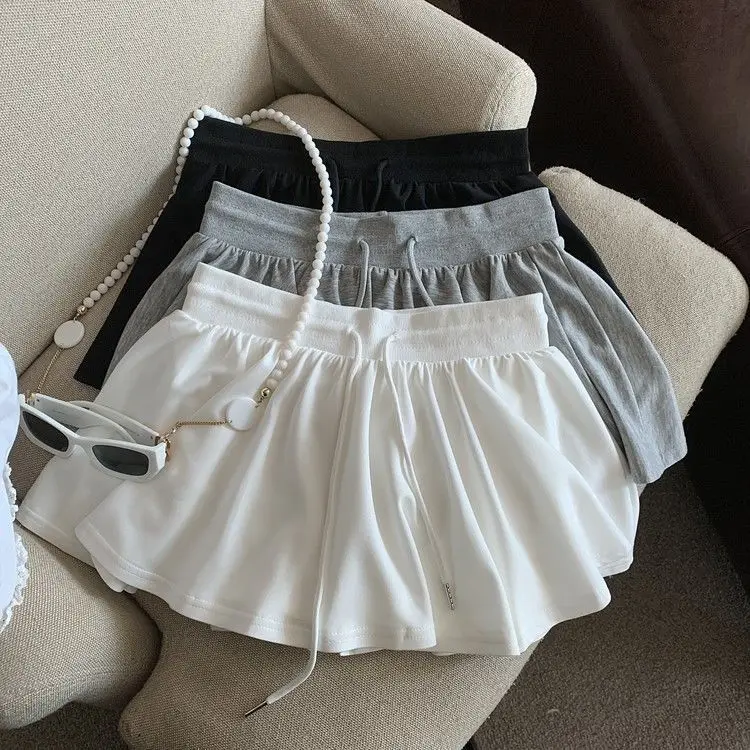 Ballet Style Drawstring Women's High Waist A-Line All-Match Casual Skirt Pants Culottes