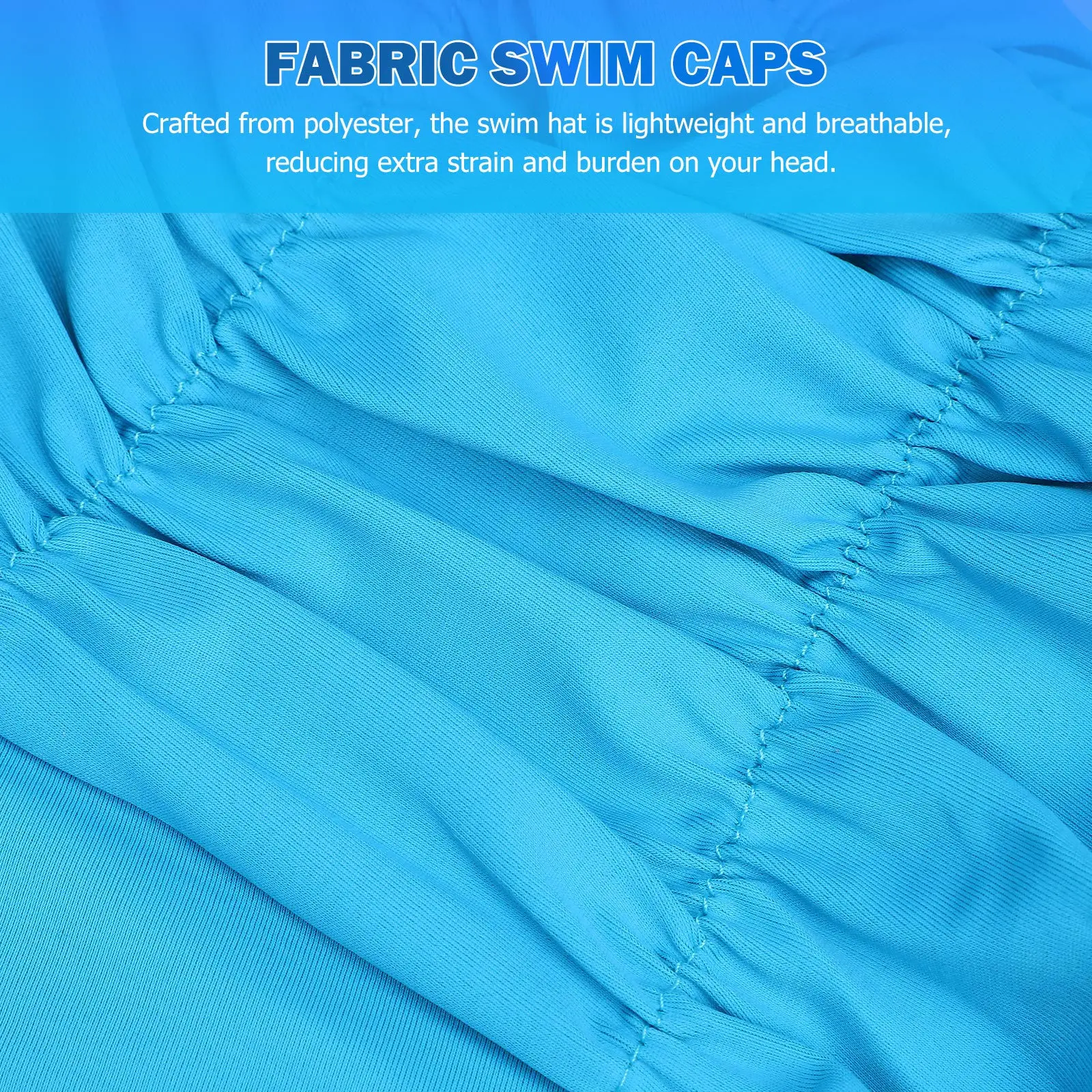 2 قطعة قبعات السباحة المرنة مطوي قبعات السباحة النسيج للجنسين قبعات السباحة المتينة لقبعات السباحة ذات الشعر الطويل المجدل #5