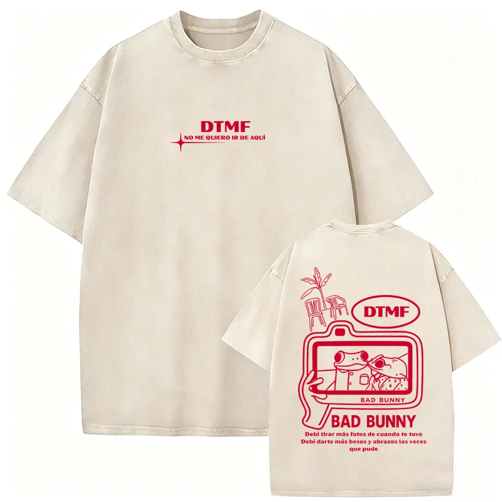 

Washed Vintage Rapper Bad Bunny T-shirt DeBi TiRAR MaS FOToS DTMF Merch T Shirts Men's Women Fashion Hip Hop Oversized T-shirts