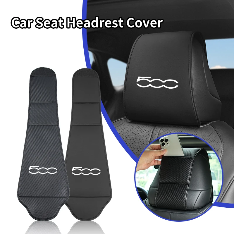 1/2 Uds. Funda protectora para reposacabezas de coche bolsa de almacenamiento funda de almohada de cuero para FIAT 500 Grande Punto Tipo Stilo UNO Astra Bravo Panda