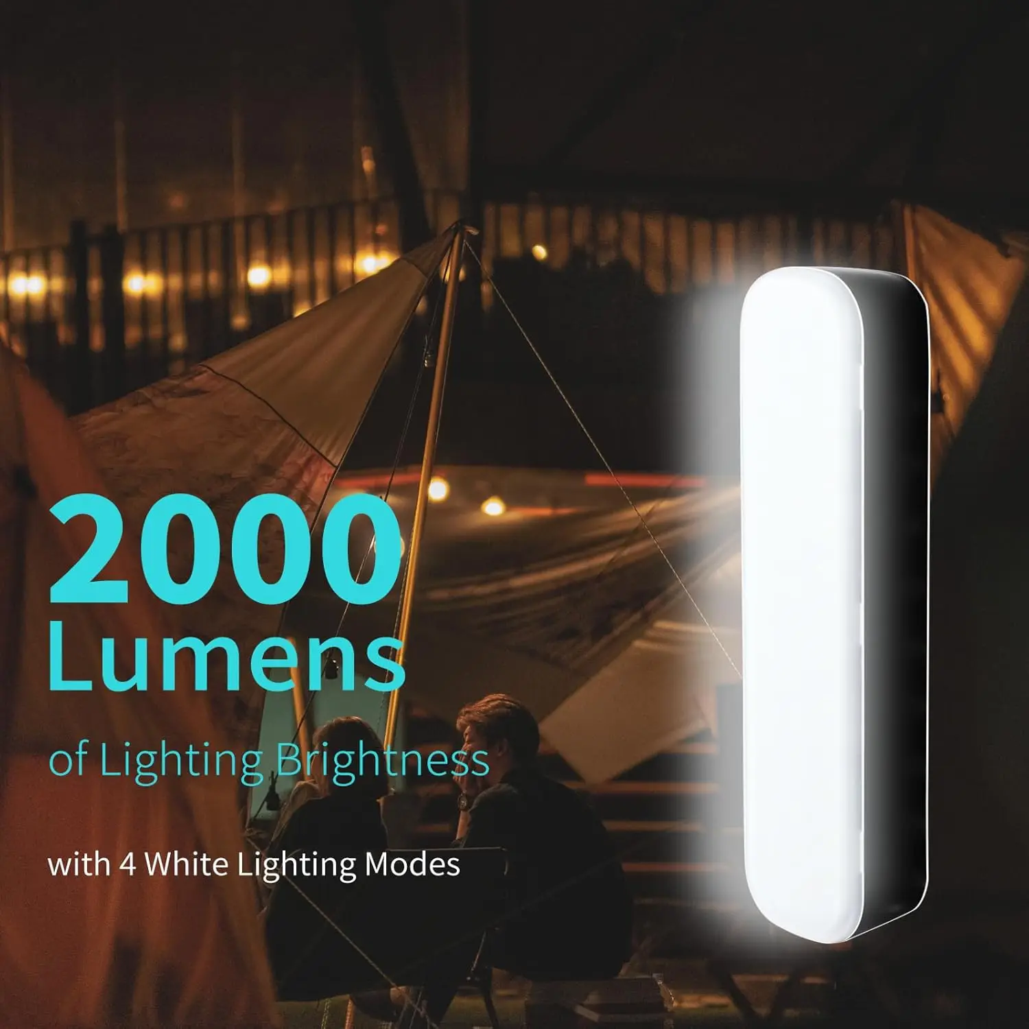 

2000 Lumens Bright Solar Lamp 4 Modes Rechargeable Camping Light Portable Magnetic Work Lights Outdoor Waterproof Emergency Lamp
