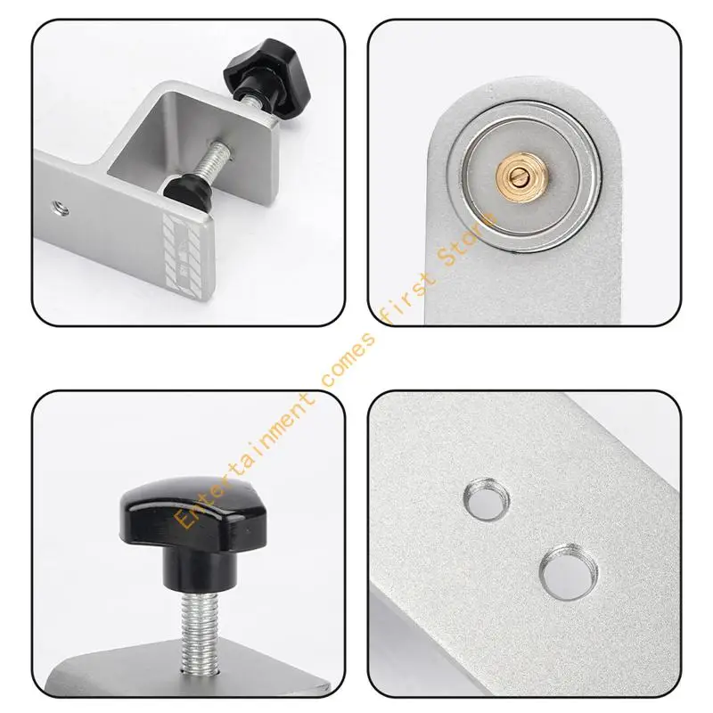 Metal Screw Grip Device for Camping Tables, Outdoor Side Positioning with a Flat Plate Form for Camp Organization 55KD