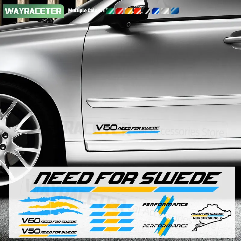 

Sweden Flag Styling Creative Graphics Vinyl Decal Mirror Headlight Eyebrow Window Body Sticker For Volvo V50 Accessories