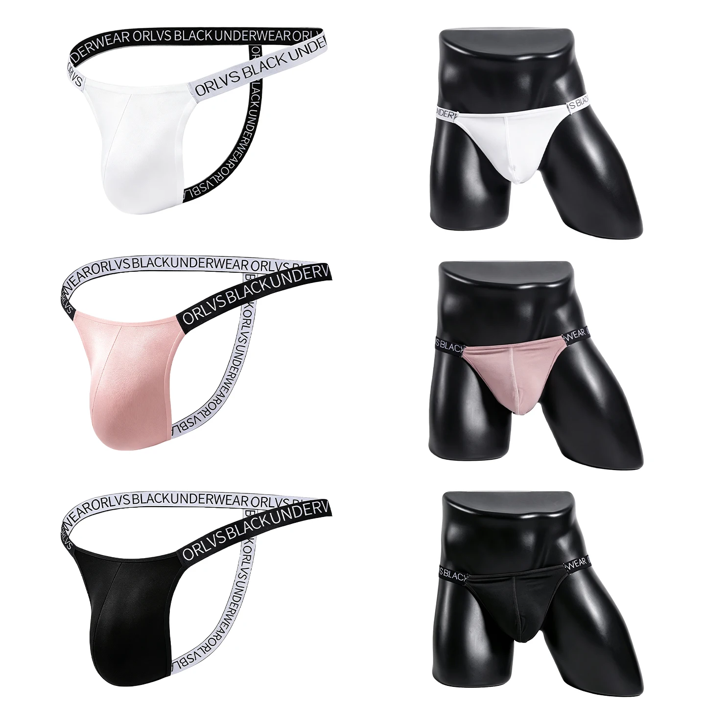 Men Sexy G String Thongs Breathable Low Rise Briefs Letter Waistband Casual Shorts Soft Underwear OR6107