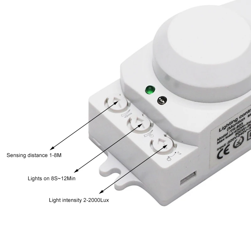 Microwave Sensor Switch 5.8GHz Radar Sensor Switch 360 Degree Radar motion Sensor Light Switch Body Motion Detector