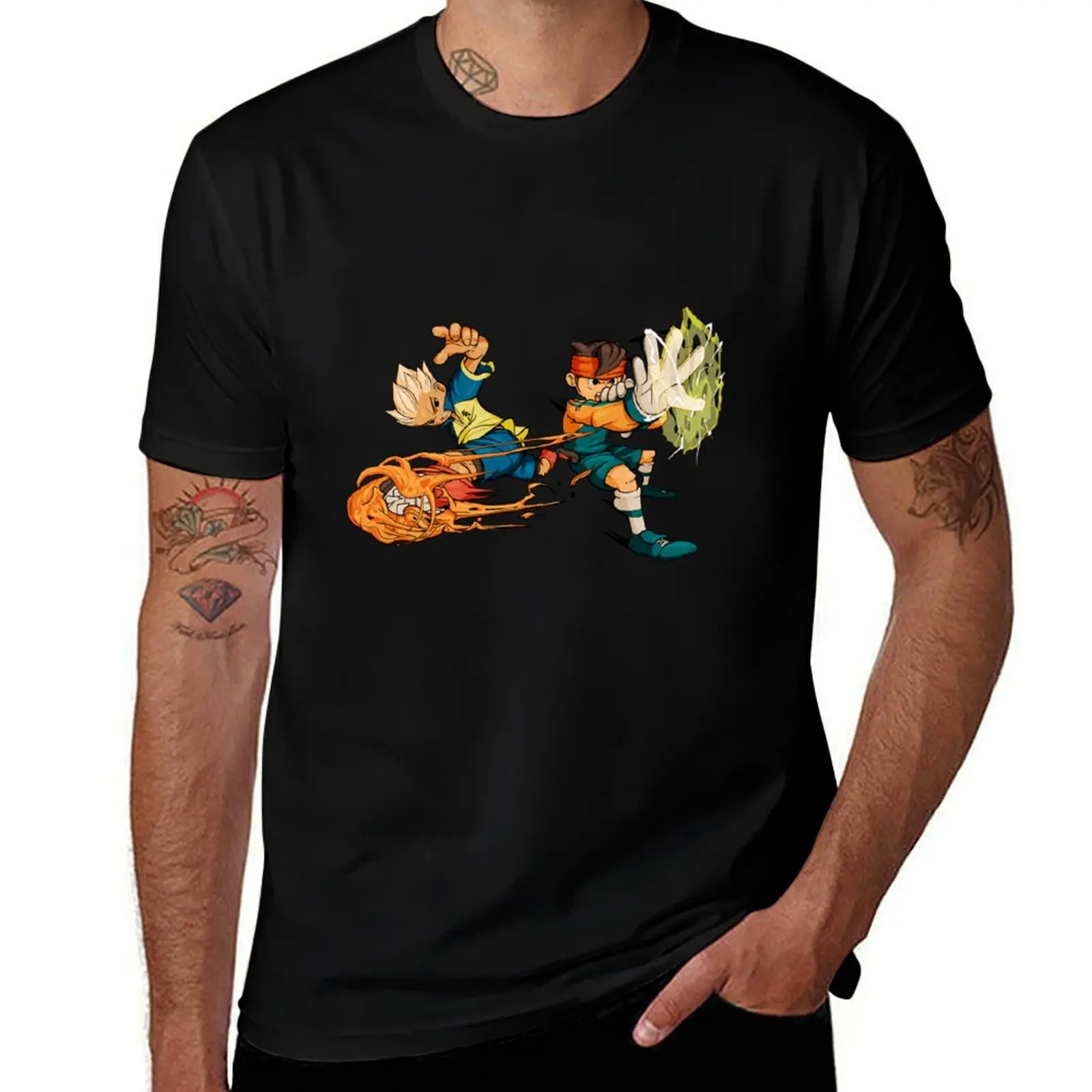 Mark Evans and Axel Blaze Inazuma Eleven T-Shirt Work Duty Casual T-Shirt