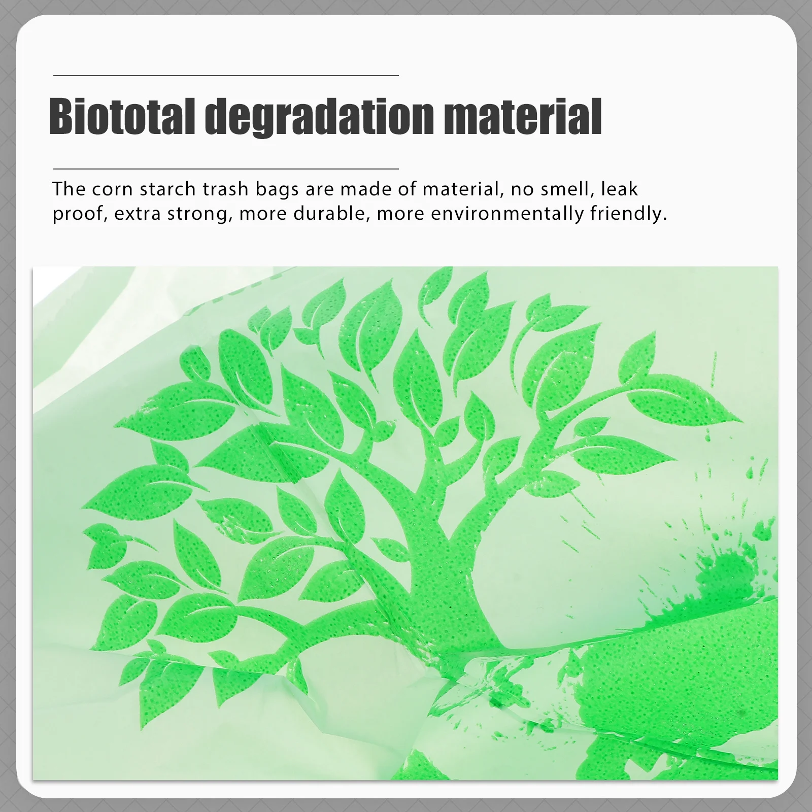 50pcs 1 Roll 5L Biodegradable Trash Bags Corn Starch Garbage Storage Pouch Leak Proof Extra Strong Household Rubbish Bags For