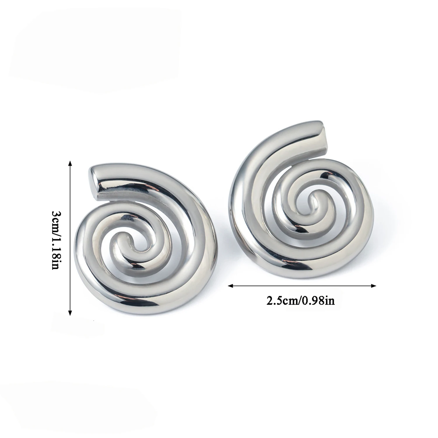 Gold Plated Metal Glossy Spiral Hollow Earring Vintage Geometric Spiral Shape Drop Earrings for Women Girls Trendy Jewelry Gifts image 5