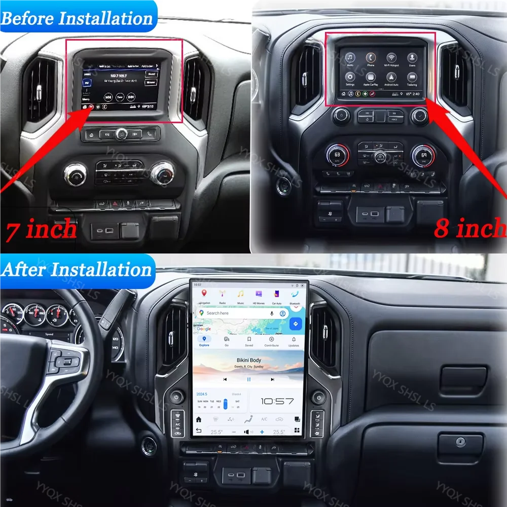 For Chevrolet Silverado GMC Sierra 2019~2021 Multimedia Player Android auto GPS Navigation Auto Stereo Radio 4G WiFi Head Unit
