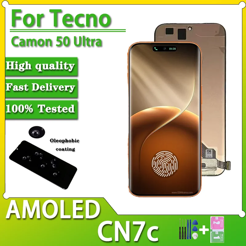 6.78“AMOLED For Tecno Camon50 Ultra Lcd Display Touch Screen Digitizer For Camon 50 Ultra CN7c LCD Replacement Parts