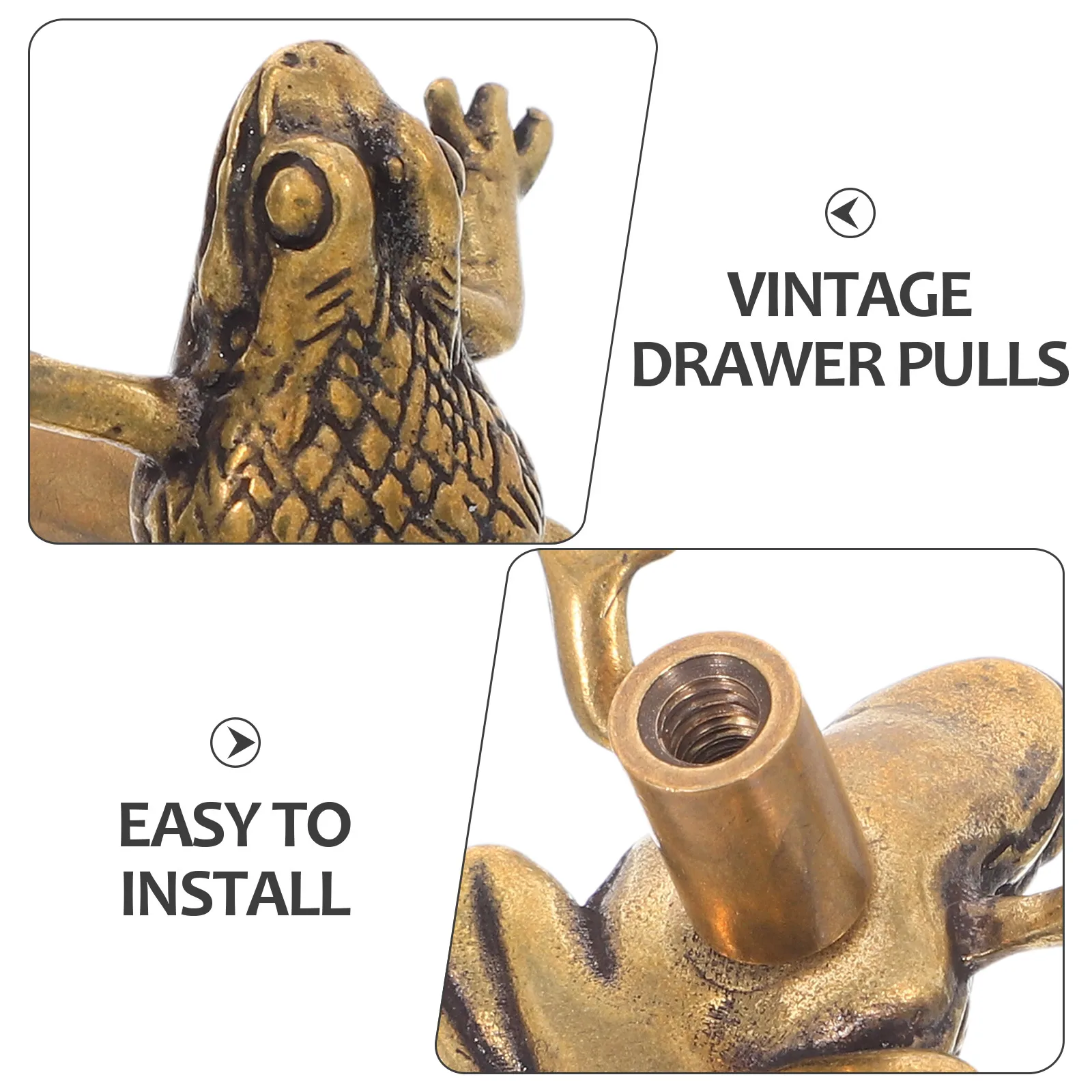 Boutons de porte grenouille en laiton, style chinois, rassemblement de richesse, crapaud rétro, poignée de porte en laiton, porte d'armoire de chambre à coucher, poignées en cuivre, quincaillerie