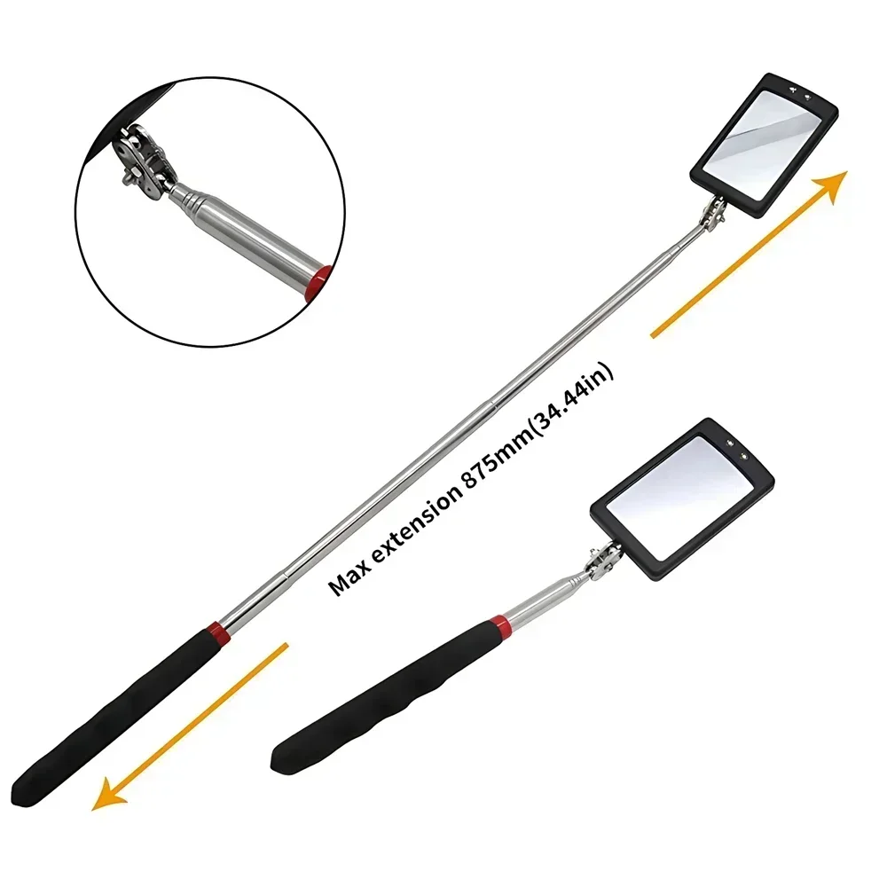 Engine Chassis Inspection Auto Repair Detector Mirror of Multi-directional Folding Telescopic LED Light Reflector