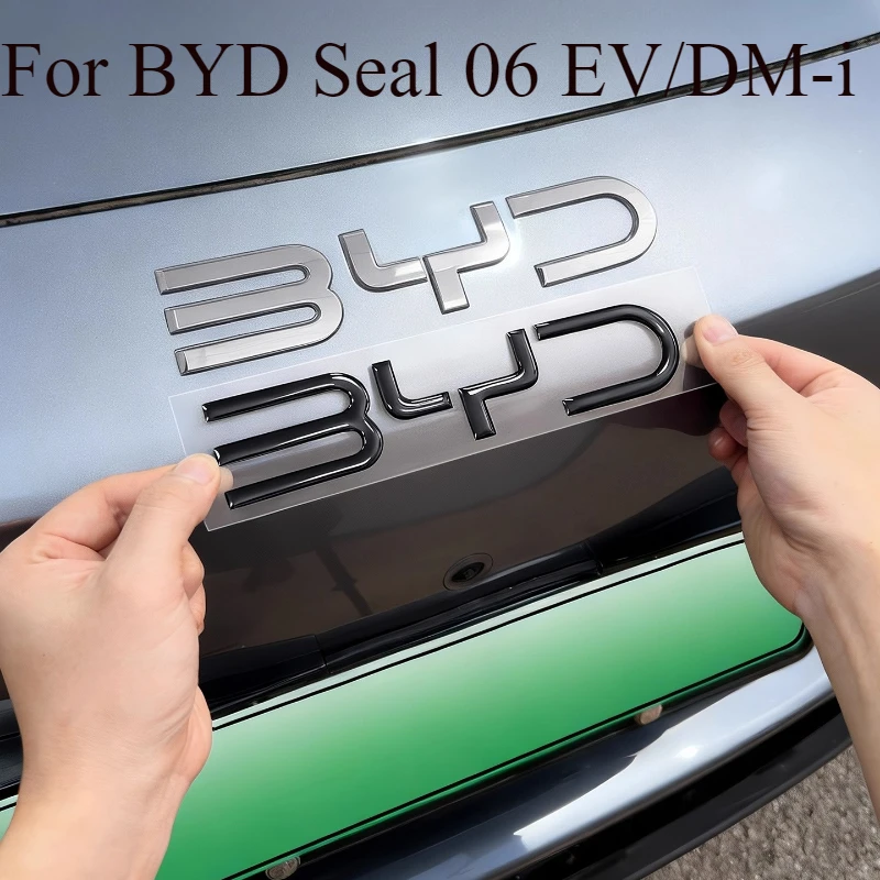 

For BYD Seal 06 EV/DM-i Emblem Overlay - 3D Gloss Black Protective Front Badge Cover