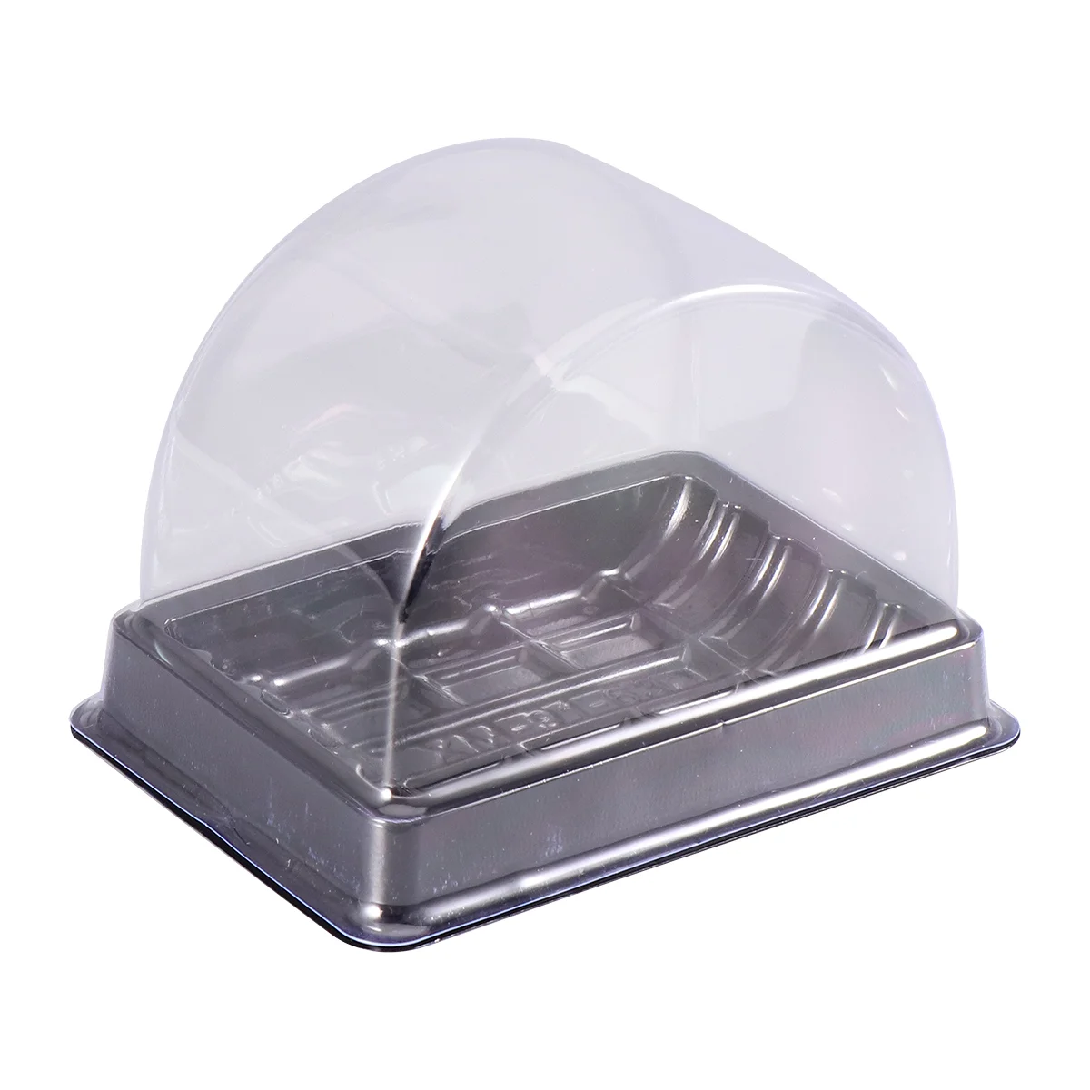 50 Pcs Packing Box Black Food Container Plastic Pallet Disposable Daily Use Odorless Half Round Shape