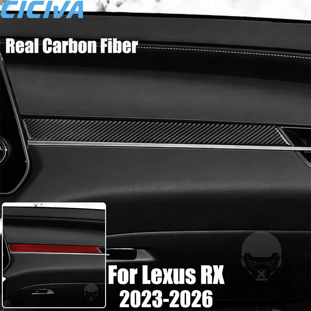 

Real Carbon Fiber Car Accessories Passenger Panel Trim Cover Soft Sticker For Lexus RX300 RX350h RX500h 2023 2024 2025 2026