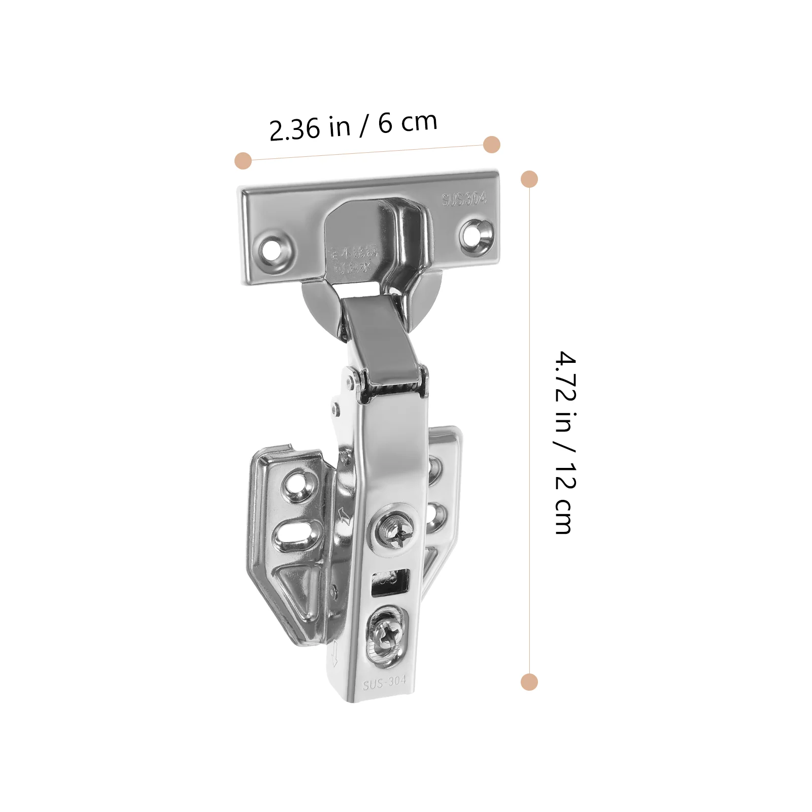 Stainless Steel Cabinet Door Hinges Triple Layer Electroplating Anti Rust Hidden Hydraulic Module Silent Closing Easy