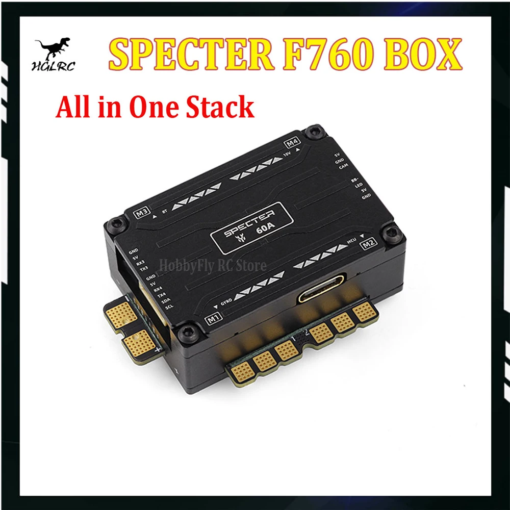 HGLRC SPECTER F760 BOX Integrated Stack F722 MINI V2 MPU6000 BL32 60A 3-6S ESC Flying Tower STM32F722 Processor for RC FPV Drone