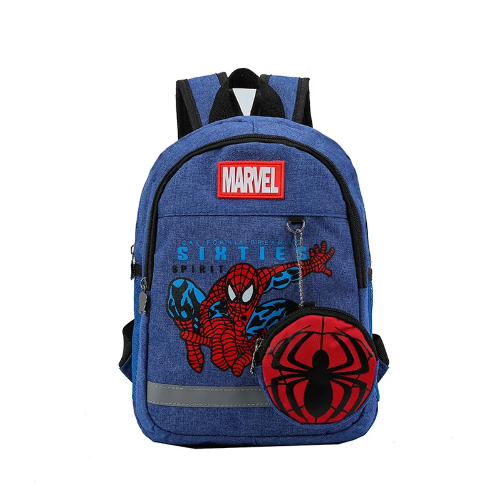 

Korean Version Children's Backpack Disney Marvel Cartoon Patterns Fashionable Large Capacity Canvas Kindergarten Schoolbag Gifts