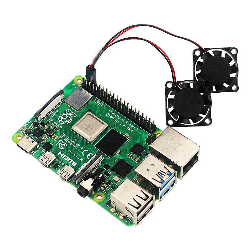 Dual Quạt Tản Nhiệt Cho Raspberry Pi 4B 3B 3B + 25X25X7Cm Không Chổi Than Quạt Làm Mát Cho raspbery Pi