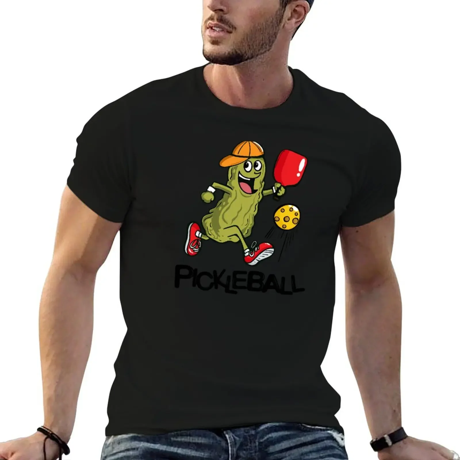 Funny Pickle Playing Pickleball T-Shirt graphic t shirt vintage blanks man clothes anime tshirt shirts men